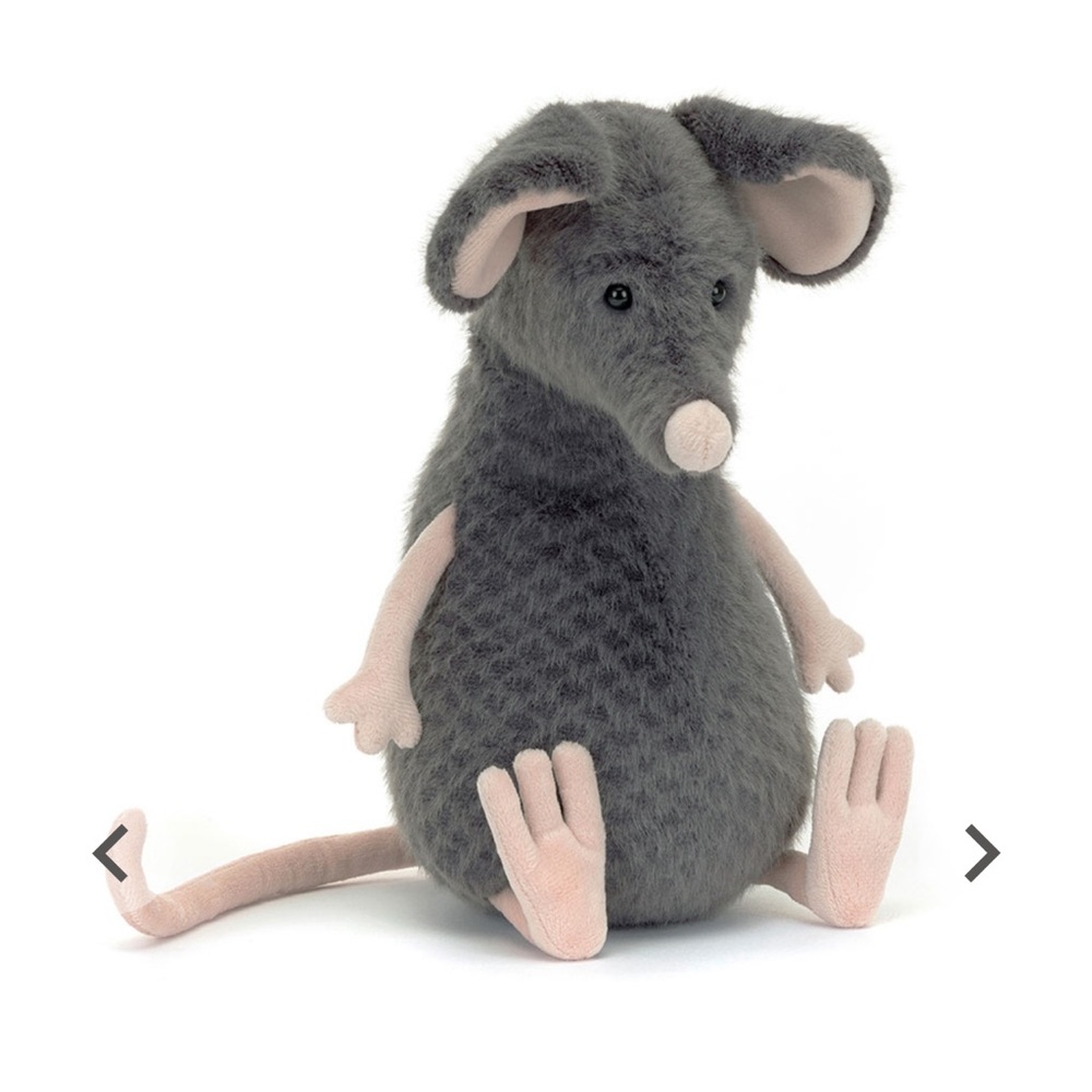 Gray Plush Mouse Toy for Kids
